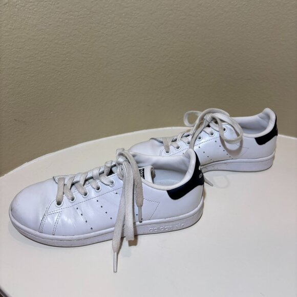 Adidas Stan Smith White Black Sneakers Girls Kids - Picture 7 of 10